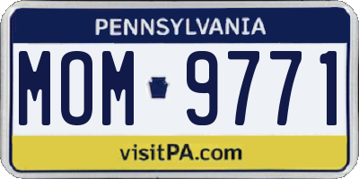 PA license plate MOM9771