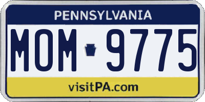 PA license plate MOM9775