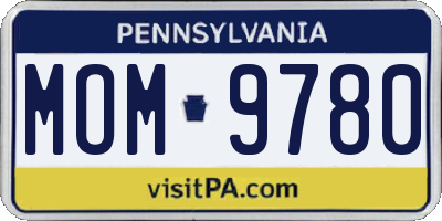 PA license plate MOM9780