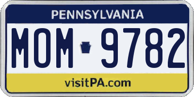 PA license plate MOM9782