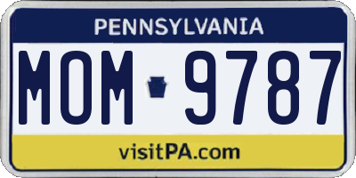 PA license plate MOM9787