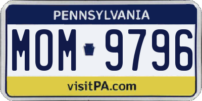PA license plate MOM9796