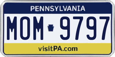 PA license plate MOM9797
