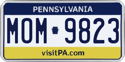 PA license plate MOM9823