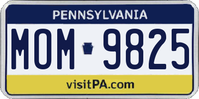 PA license plate MOM9825