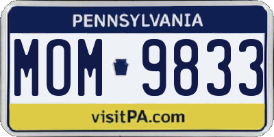 PA license plate MOM9833