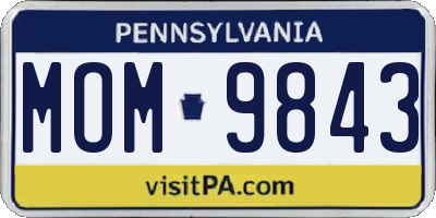 PA license plate MOM9843