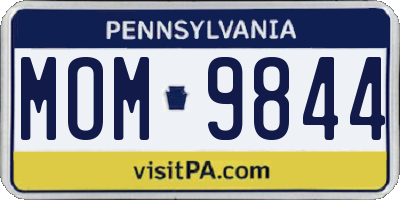 PA license plate MOM9844