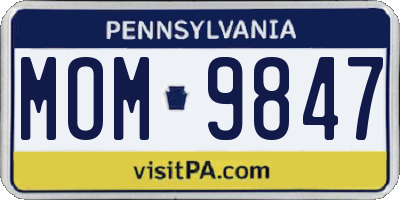 PA license plate MOM9847