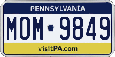 PA license plate MOM9849