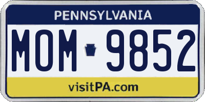 PA license plate MOM9852