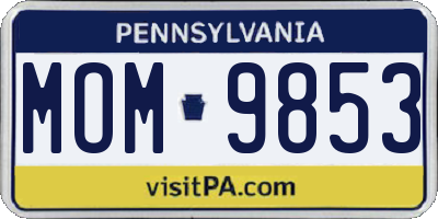 PA license plate MOM9853