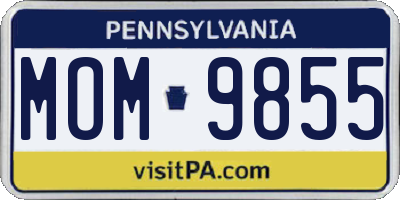 PA license plate MOM9855