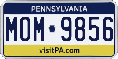 PA license plate MOM9856