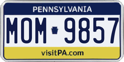 PA license plate MOM9857