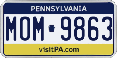 PA license plate MOM9863