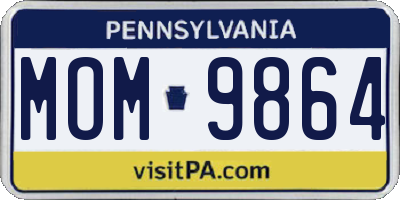 PA license plate MOM9864