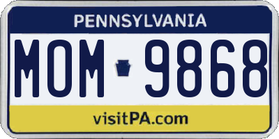 PA license plate MOM9868