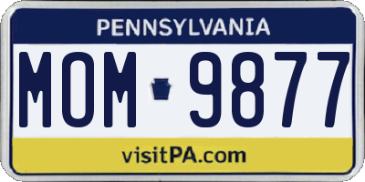 PA license plate MOM9877