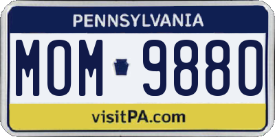 PA license plate MOM9880