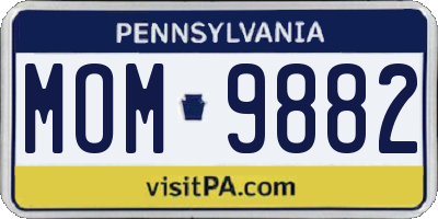 PA license plate MOM9882