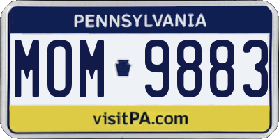 PA license plate MOM9883