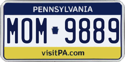 PA license plate MOM9889