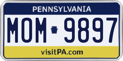 PA license plate MOM9897