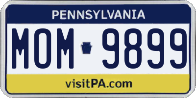 PA license plate MOM9899