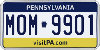 PA license plate MOM9901