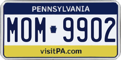 PA license plate MOM9902