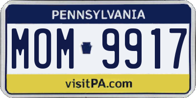 PA license plate MOM9917