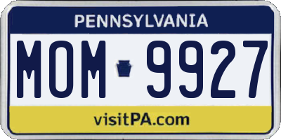 PA license plate MOM9927