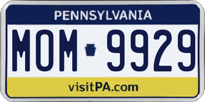 PA license plate MOM9929