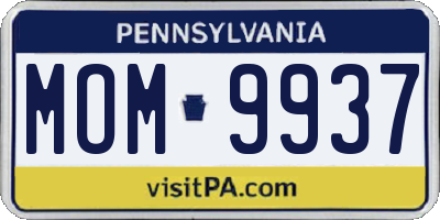 PA license plate MOM9937