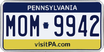 PA license plate MOM9942