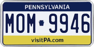 PA license plate MOM9946