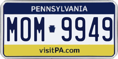 PA license plate MOM9949