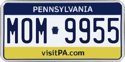 PA license plate MOM9955