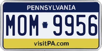 PA license plate MOM9956