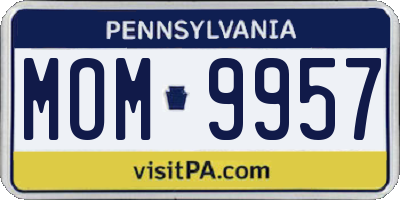 PA license plate MOM9957