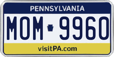 PA license plate MOM9960
