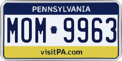 PA license plate MOM9963