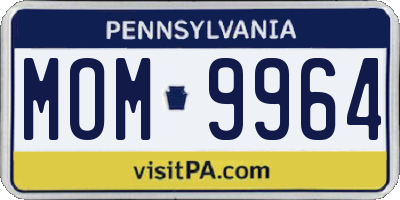 PA license plate MOM9964