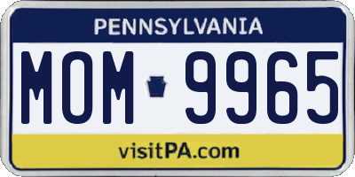 PA license plate MOM9965