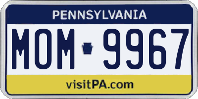 PA license plate MOM9967