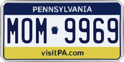 PA license plate MOM9969