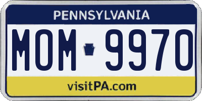 PA license plate MOM9970