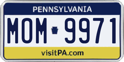 PA license plate MOM9971
