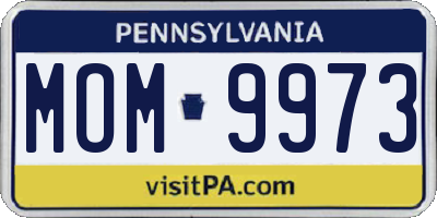 PA license plate MOM9973